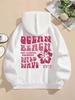 Women's & Unisex Slim Fit Kangaroo Pocket Hooded Sweatshirt - Ocean Beach Print Long Sleeve Pullover Hot Transfer Durable Design A