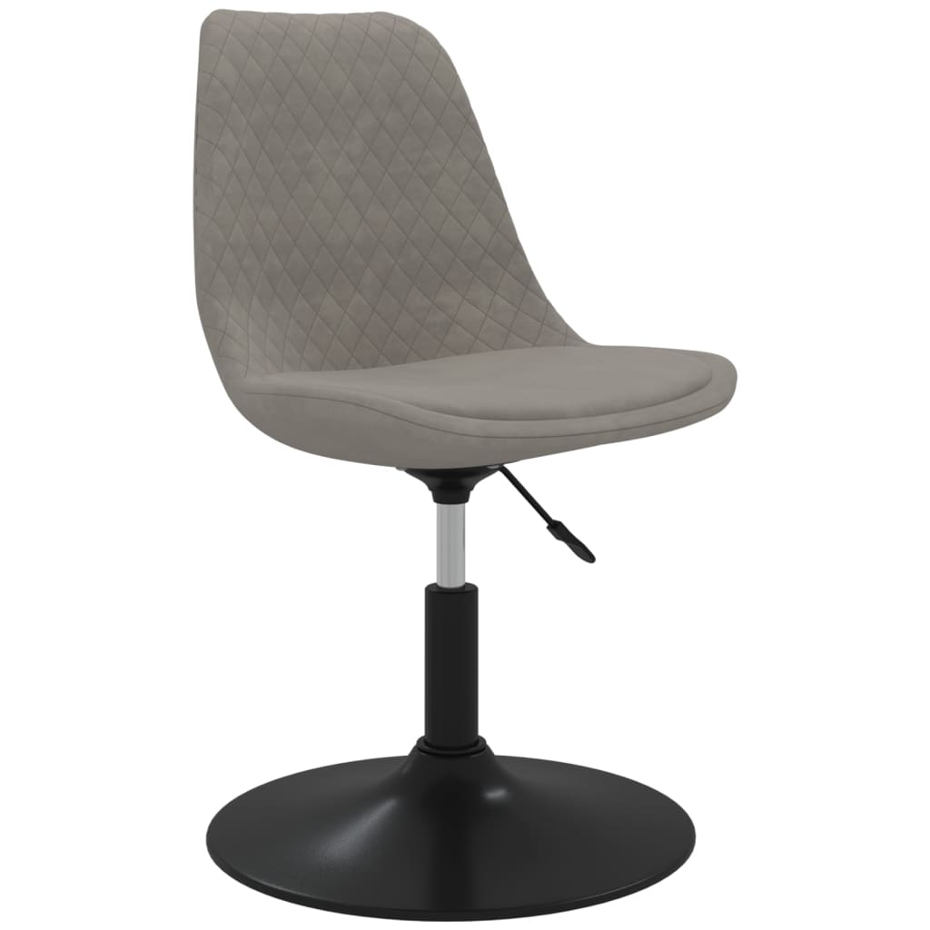 Dining Room Chairs 4 pcs Swivel Light Grey Velvet