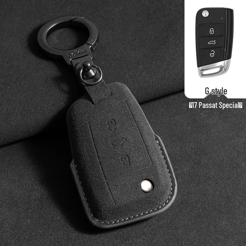 Volkswagen Suede Key Case: Fits Touron, Tayron, Tiguan L, Sagitar, Lamando L, Magotan, CC, ID4 - Full Coverage.