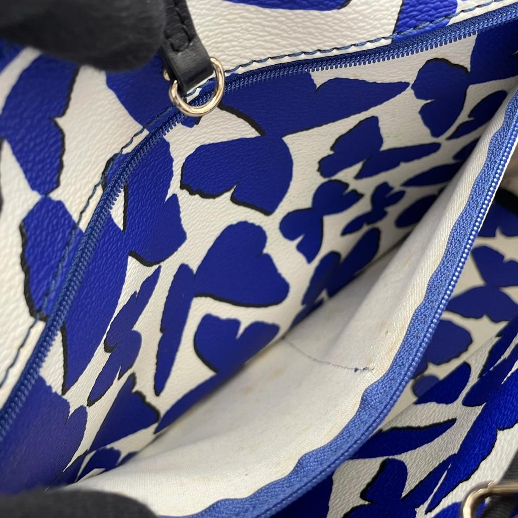 Used Kate Spade Tote Bag Hawthorne Lane RyanTote Bag Blue/white Coated Canvas/leather Women