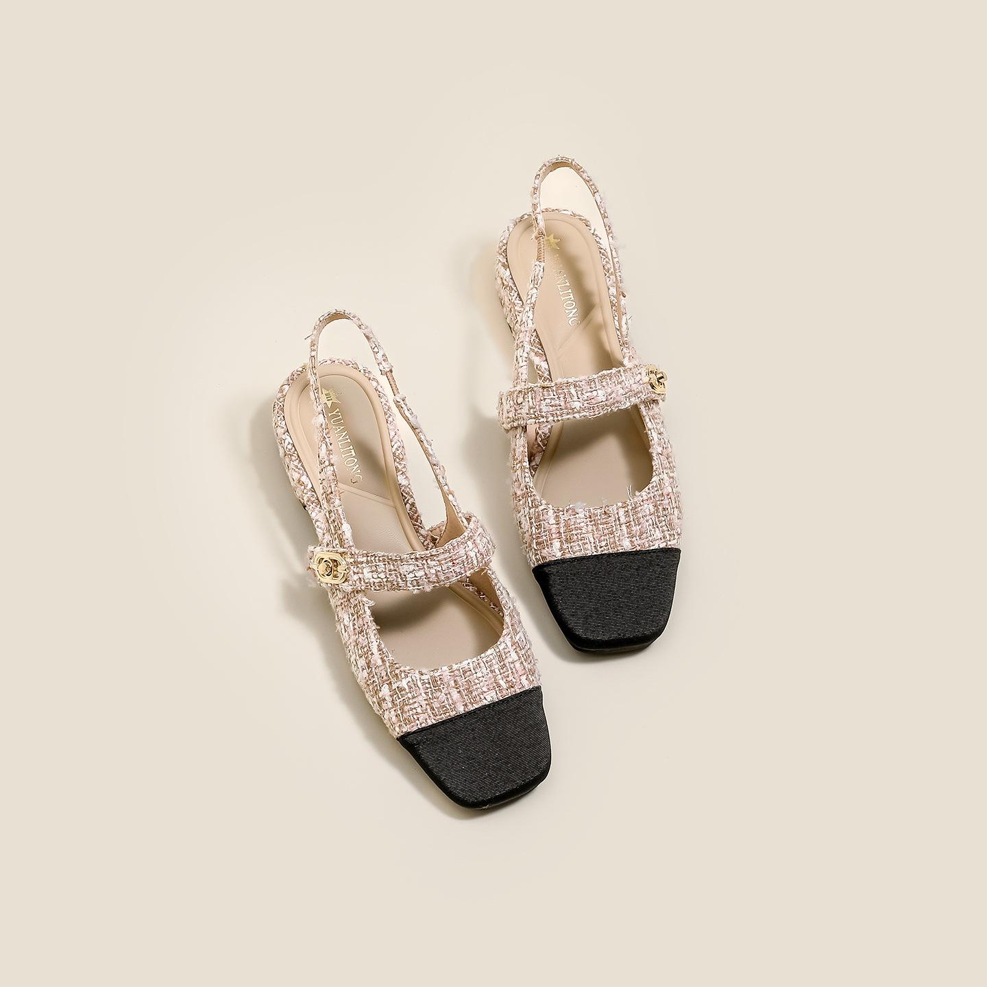 

Warren s same Xiaoxiangfeng back empty single shoes for women s 2025 autumn and summer new bag head cool slippers for women s high-end wear 39 розовый