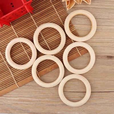 5pcs 70mm DIY Handmade Jewelry Accessories Natural Wood Color Wooden Rings Hanging Rings Handbag Fasteners Circle Rings