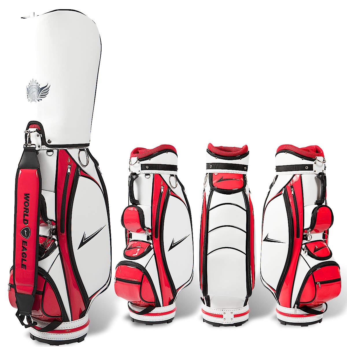 

White red color bright cart type golf caddy bag CBX003