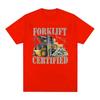 Funny Forklift Certified Operator Print T-Shirt Men Vintage Fashion Short Sleeve T-shirts Pure Cotton Oversized Summer T Shirts