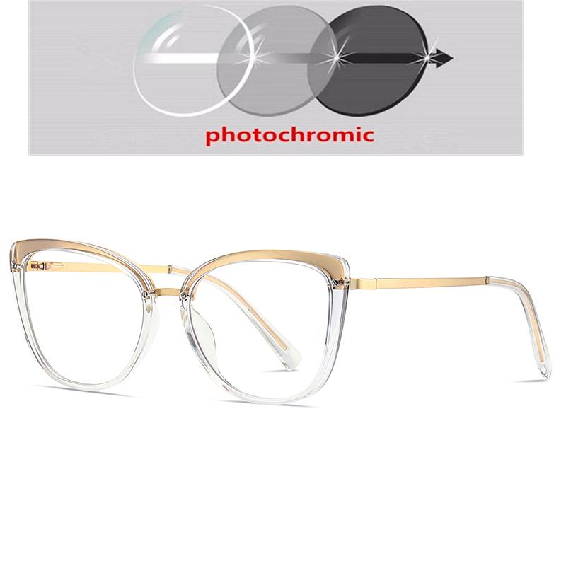 Transparent Blue Frame Cat Eye Myopia Glasses Women Anti Blue Rays Student Prescription Spectacles Diopter 0 -0.5 -0.75 To -6.0