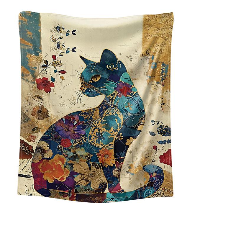 Удобный кошачий фланелевый плед Теплый и удобный плед Теплый и мягкий плюшевый плед Офисный плед для сна Подарок на день рождения 30x40in