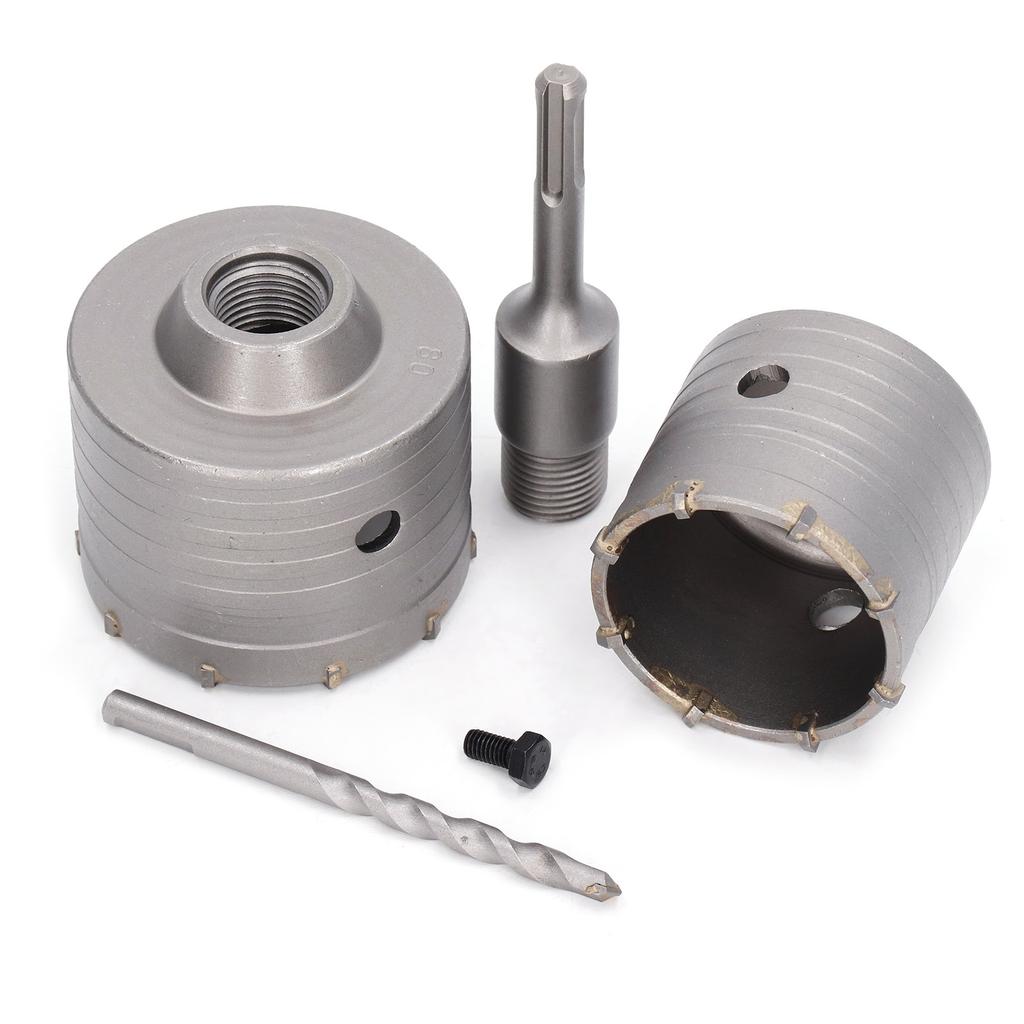 5 Stück Betonlochbohrersatz 45# Stahl YG8 Legierung Wandbohrer-Set für Mauerwerk Steine Ziegel