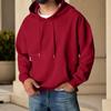 Men's Color Hooded Long Sleeve Sweatshirt with Pocket for Casual Sports and Daily Wear