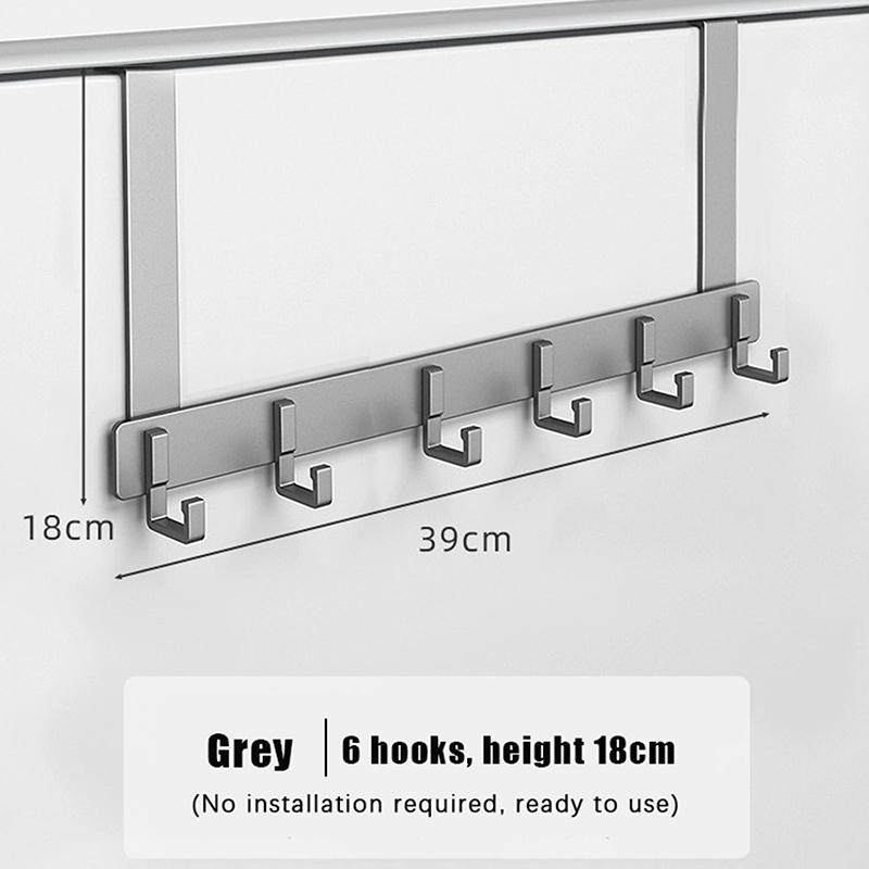 Hooks Over The Door 6 Hooks Clothes Coat Hat Towel Hanger Home Bathroom Organizer Rack Holder Door Hang Quick Installation