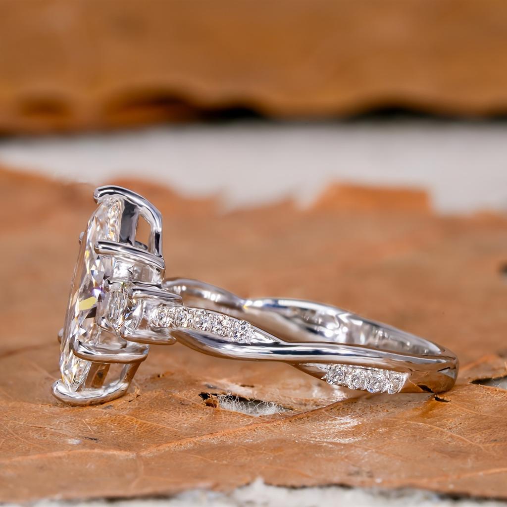 Temu Jewelry Temperament Big Horse Eye Zircon Ring Fashion Engagement Women Diamond Ring