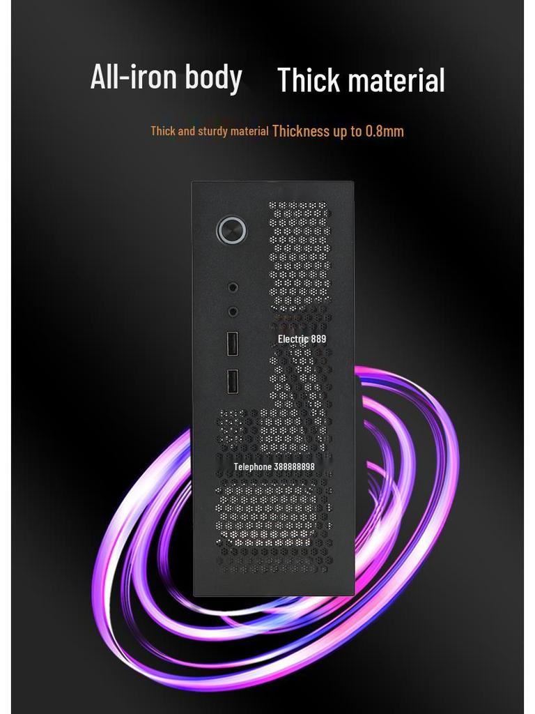 SKTC A09 Černá HTPC skříň, Stojící/Položená, Kompatibilní s ITX základní deskou, Malý 1U/Flex PSU
