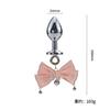 Sexy Aurora Bowknot BDSM Set Non-Piercing Nipple Clamps with Butt Plug Long Chain Dangle Bell Heart Adult Roleplay Lingerie Jewe