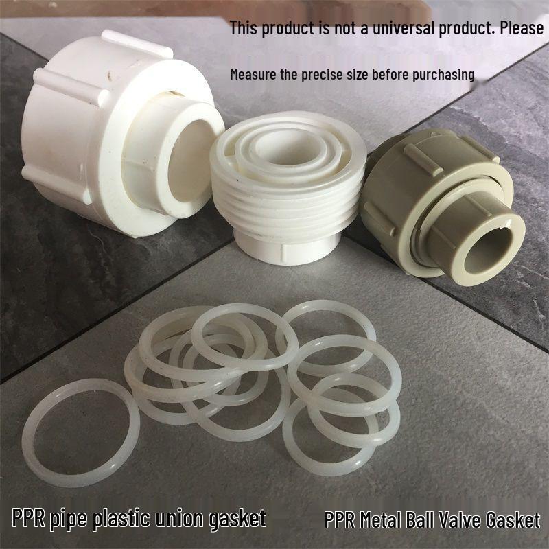 

PPR Plastic Union Double Hot Melt Silicone Gasket 1 Ball Valve Oil Joint Sealing Washer Flat O-Ring C Type_5 pcs