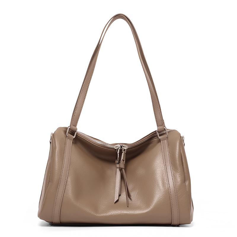 Top Layer Cowhide Large Capacity Underarm Bag for Women 2025 New Lazy Style Genuine Leather Tote Bag Fashion Simple Shoulder Bag