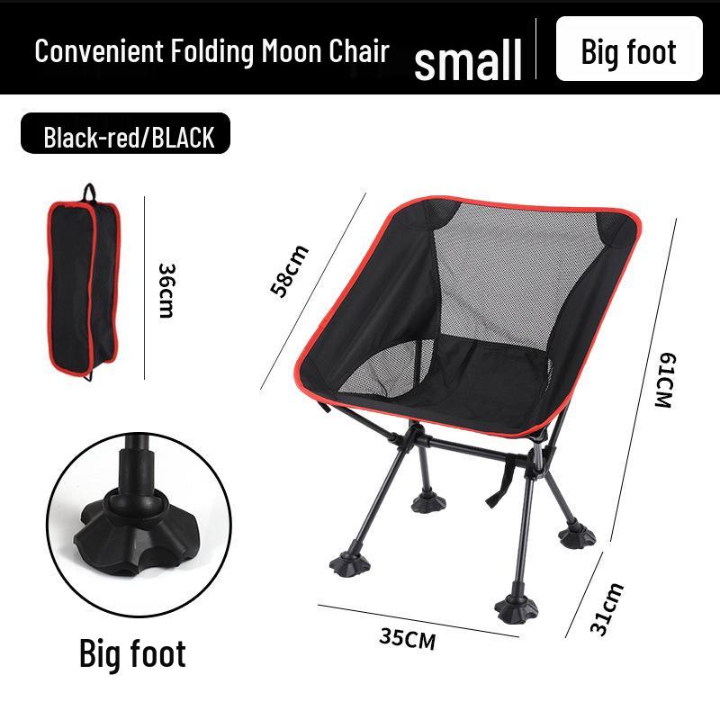 Collapsible Outdoor Moon Chair: Portable, Breathable Mesh Backrest, Ideal for Fishing, Art, Picnics, and Beach Outings.