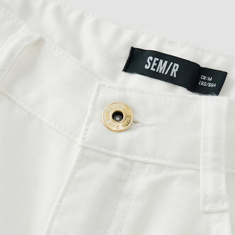 Semir Senrou Women's Summer Cool Frayed Wide-Leg Cropped Jeans