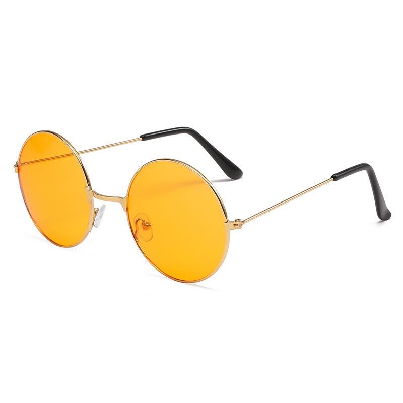 Retro Round Sunglasses with Ocean Lenses - Trendy Colorful Round Frame