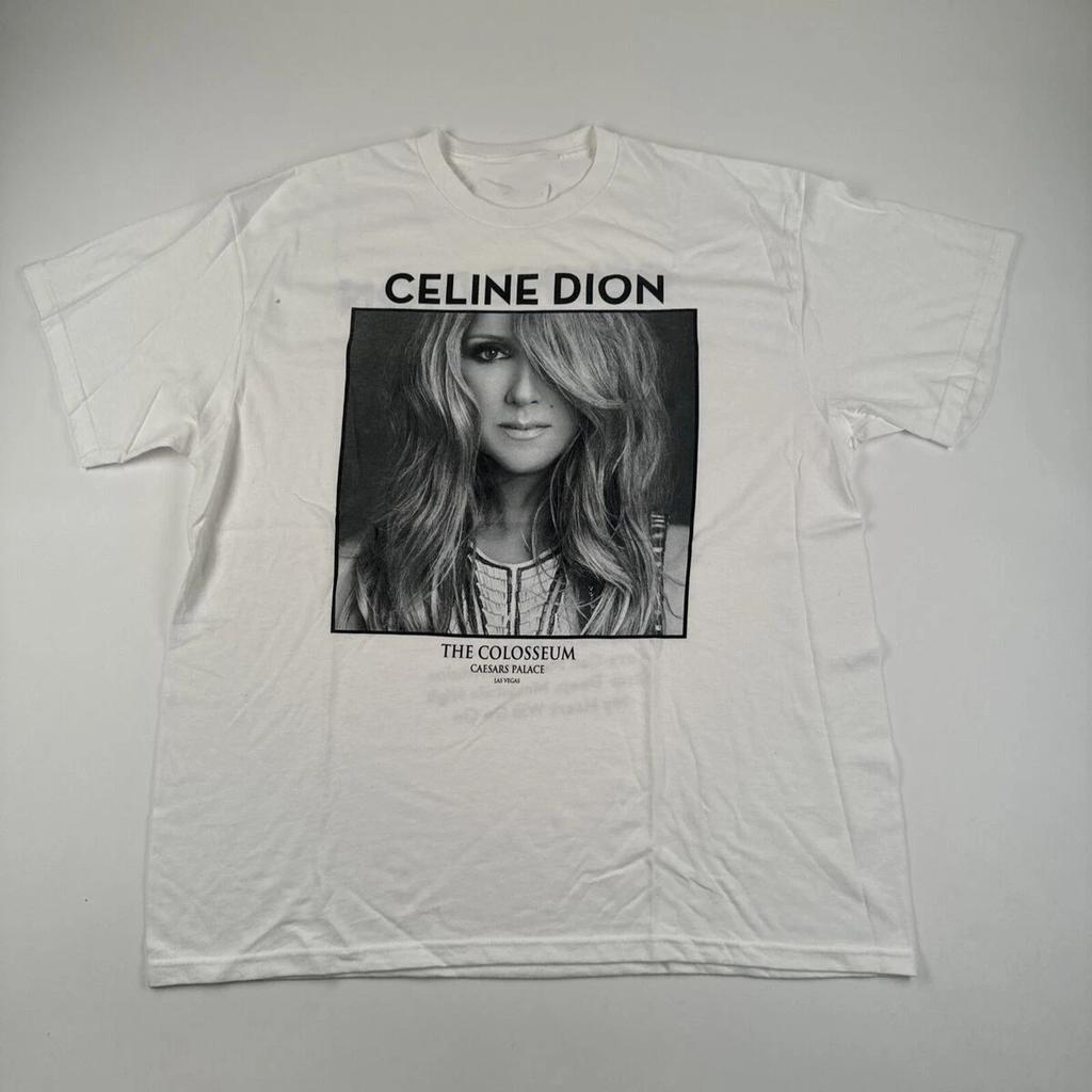 Celine Dion Porträt Grafik Baumwoll T-Shirt 2026 Sommer Neu Y2k Mode Unisex Kleidung Damen Vintage Musik Gedenk T-Shirt