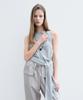 Yunse Back Twist Sleeveless Top (Melange Grey)