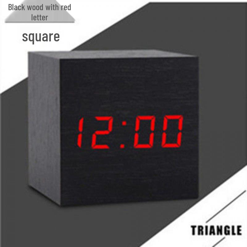 Retro Wooden Silent LED Alarm Clock - Stylish Luminous Bedside Clock for Students