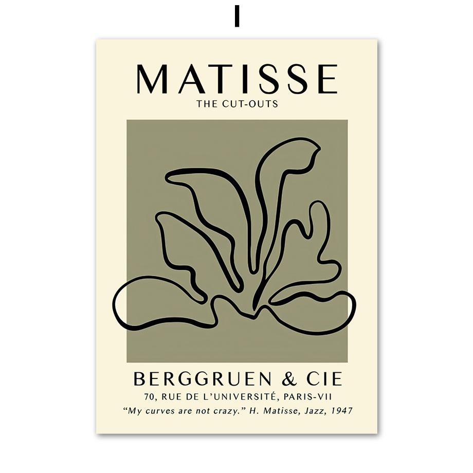Matisse Abstract Flower Woman Posters Museum Wall Art Print Canvas Painting Sage Green Trendy Wall Pictures Living Room Decor