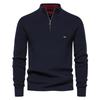 Pull Polyvalent pour Homme à Fermeture Éclair et Col Montant - Couleur Unie - Tendance Automne/Hiver à Manches Longues Style Européen