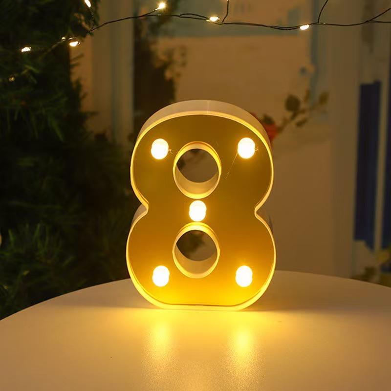 Gold LED Mirror Letter Lights - Romantic Birthday and Festive Décor