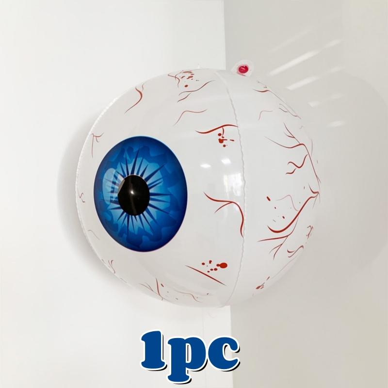 6pcs Halloween Inflatable Eyeball Balloons 22 Inch 3-color Horror Theme Party Eyeball Balloons For Halloween Scary Decorations