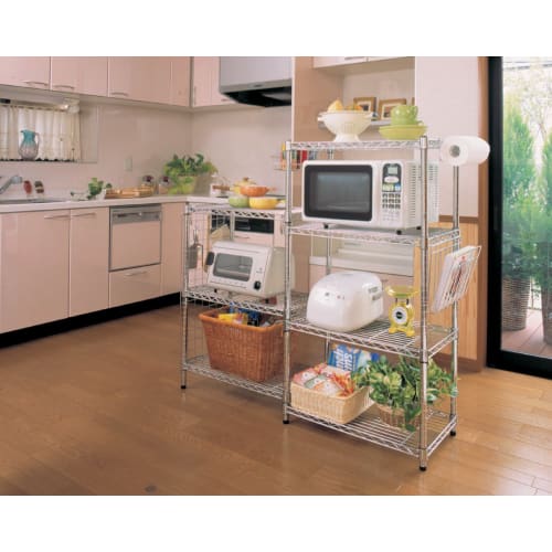 IRIS OHYAMA Metal Rack Kitchen Paper Holder with Hooks MR-24PH