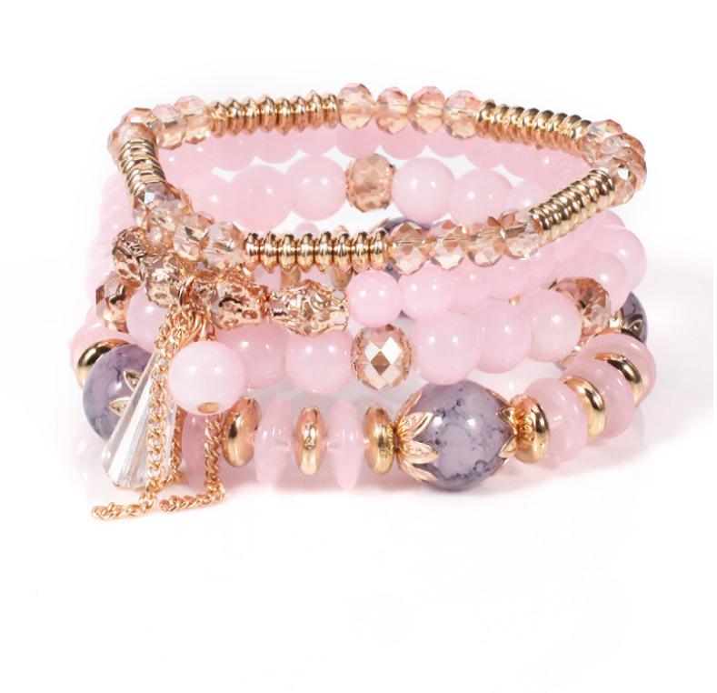 Bohemian Multi-Layer Wooden Beaded Elastic Bracelet