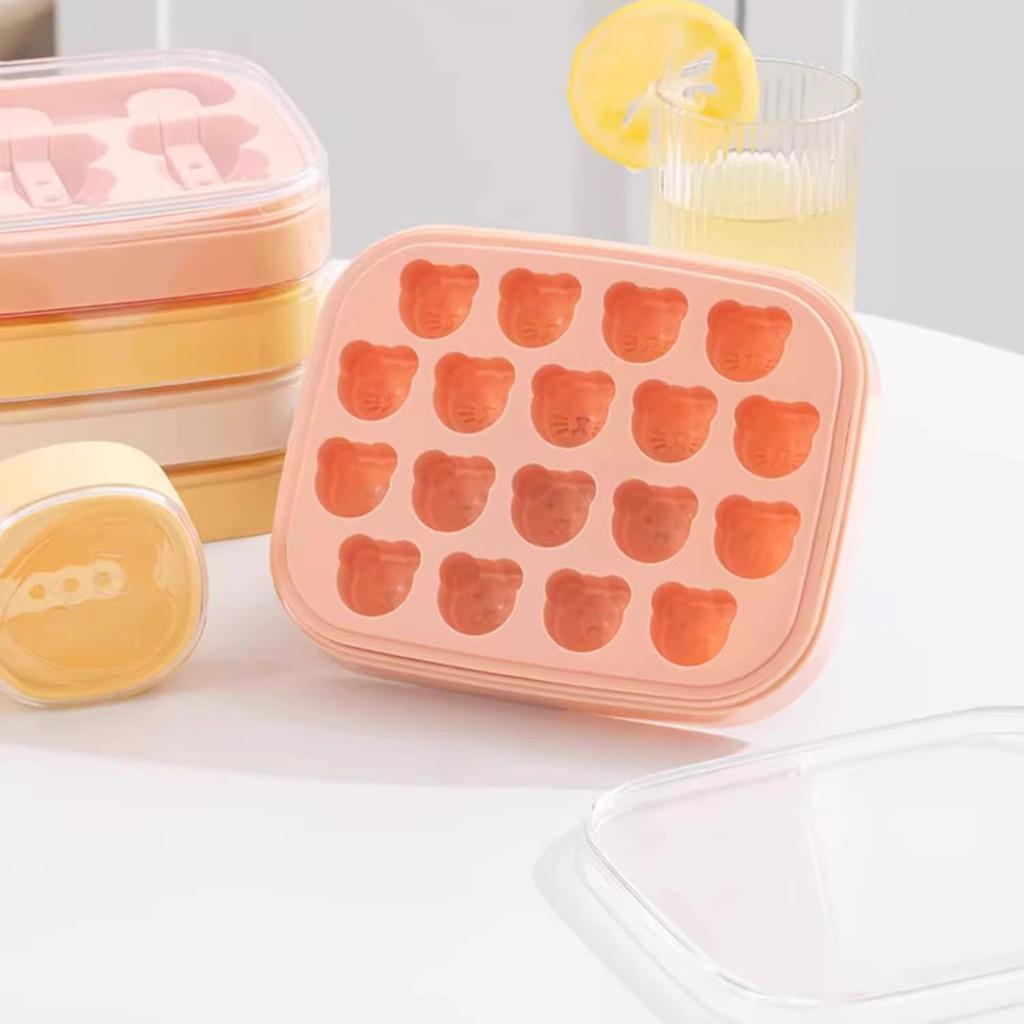 Silicone Ice Cube Tray with Lid for Homemade Ice Storage