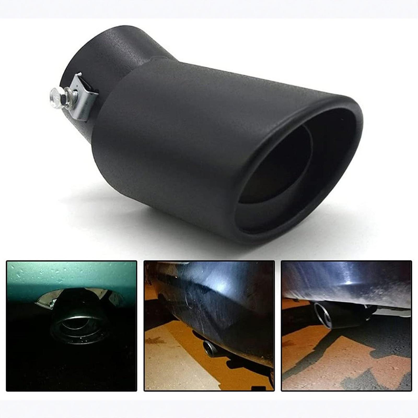 Tail Muffler Tip Pipe Universal Car Exhaust Muffler Tip Round Stainless Steel Car Tail Rear Chrome Round Exhaust Pipe One Size
