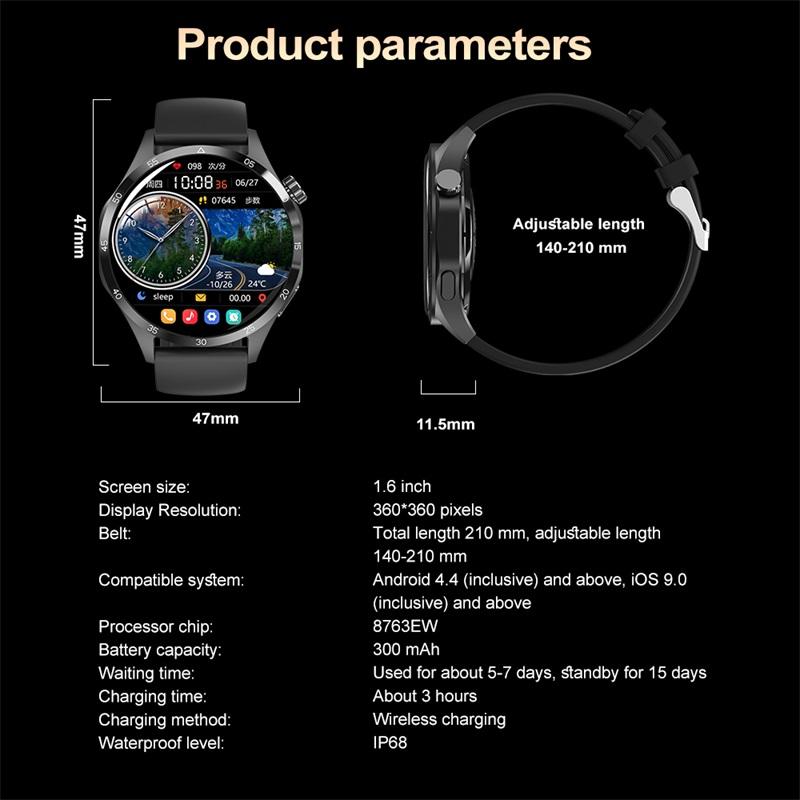 SACOSDING Smart Watch 4 Meeste Watch 4 Pro AMOLED HD ekraan Bluetooth Call NFC tervise jälgimine Nutikell 2024 Uus kell GT 4