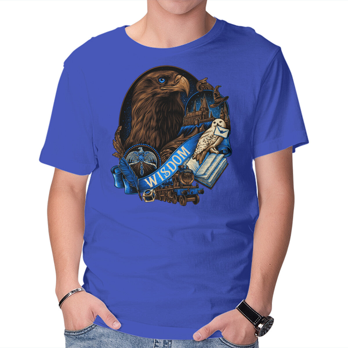 Unisex Crew Neck T-Shirt The Wise House Graphic Short Sleeve Casual Tee L