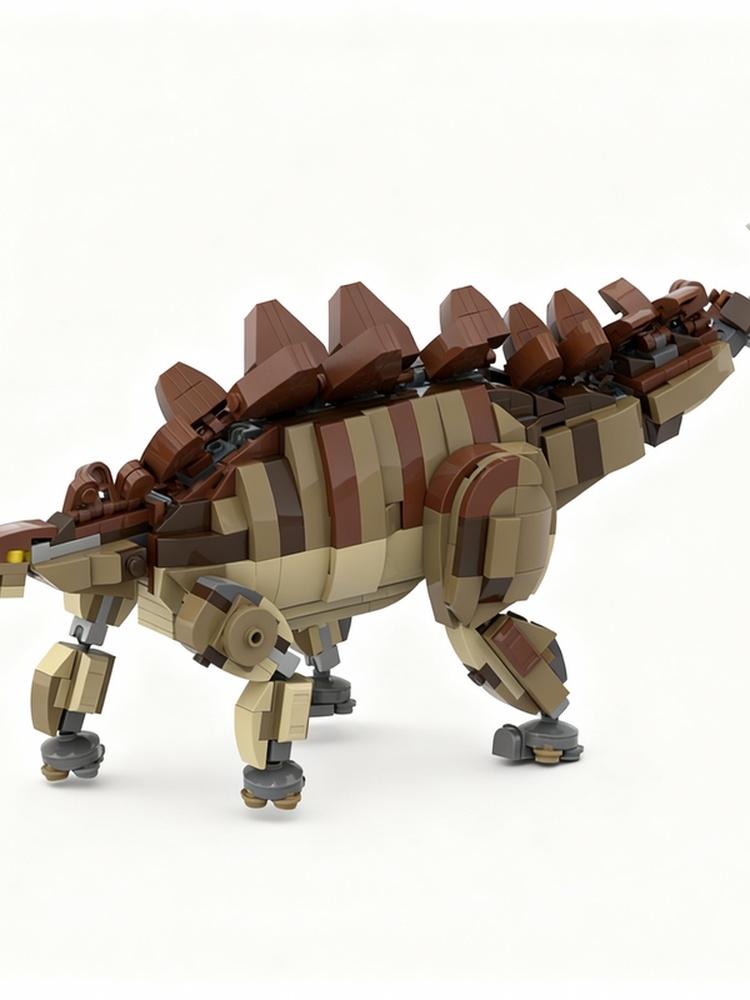 545pcs MOC Stegosaurus Brickbuilt Realistic Stegosaur Dinosaurs Model Building Blocks Christmas Gifts Construction Toys Creative