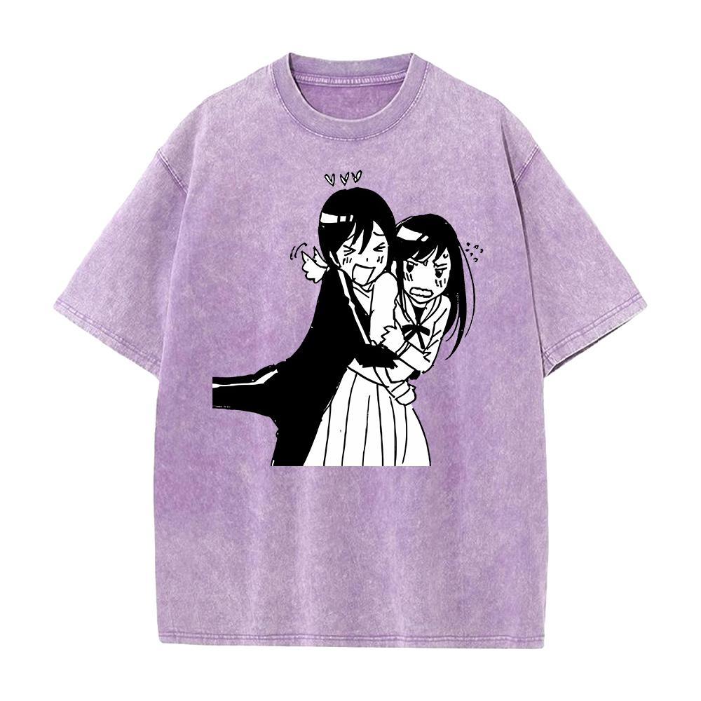 Yato Iki Hiyori Funny Print T-shirt Anime Noragami Clothing Men Women Cotton Tshirts Retro Washed T Shirt Harajuku Casual Tops