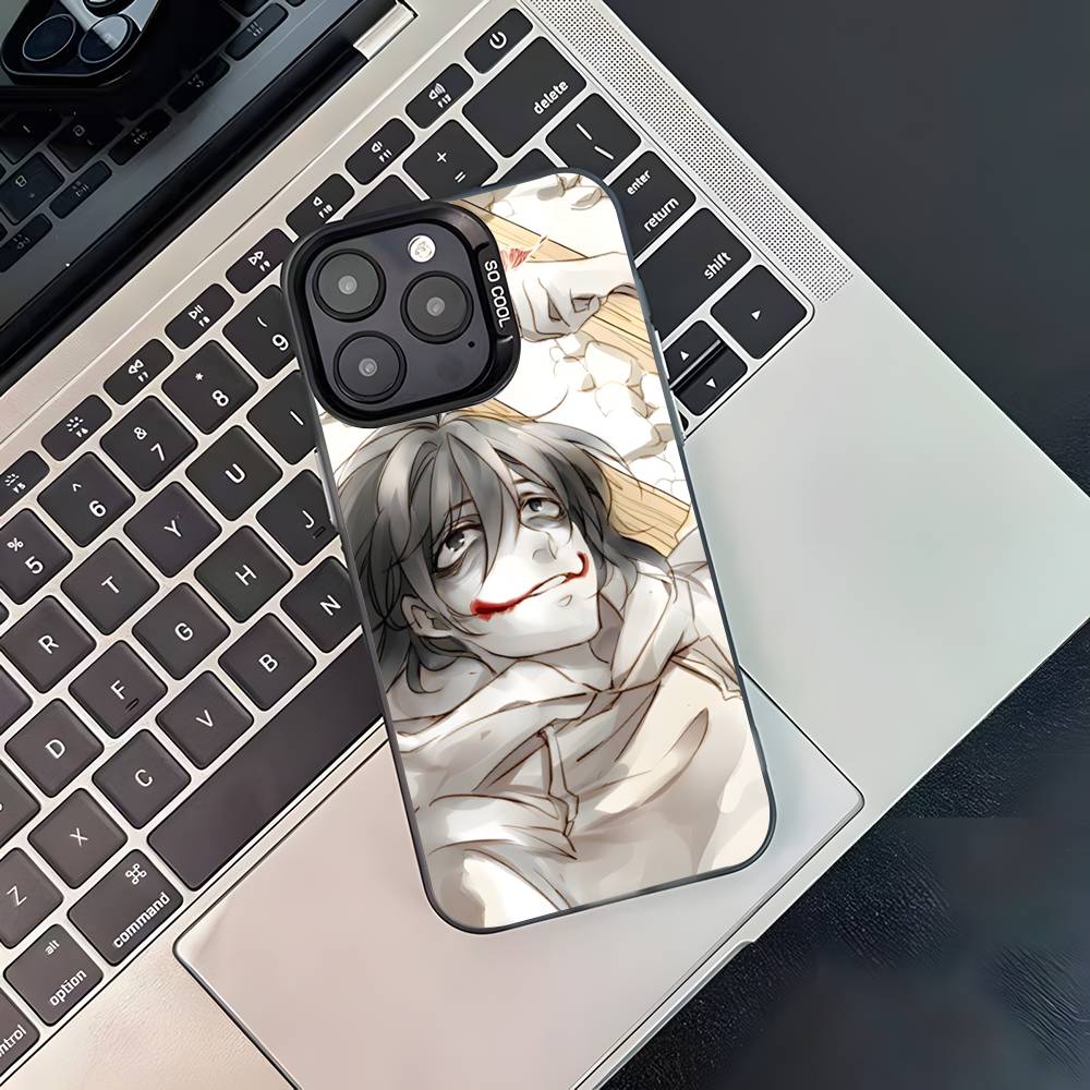 Creepy Urban Killer Jeff For iPhone 17,16,15,14,13,12,11,Pro,MAX,Plus Black Shockproof Candy Matte Cover