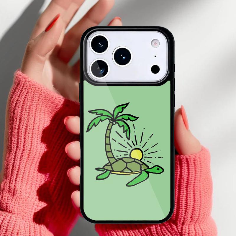 Cartoon Turtle Phone Case for iPhone 17 16 15 14 13 Pro Max Back Cover for 12 11 Pro Coque