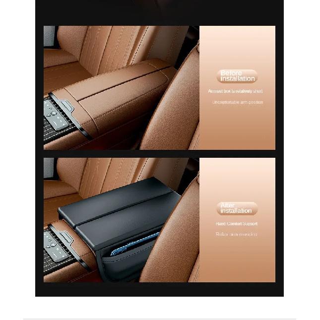 Cojín para Reposabrazos de Coche Cuero Antiarañazos Caja de Almacenamiento para Reposabrazos de Consola Central Funda de Almohadilla Dividida Para Mercedes Benz GLE W167 BMW