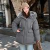 Women’s Midi Hooded Windproof Thicken Warm Winter Jacket With Big Fur Collar