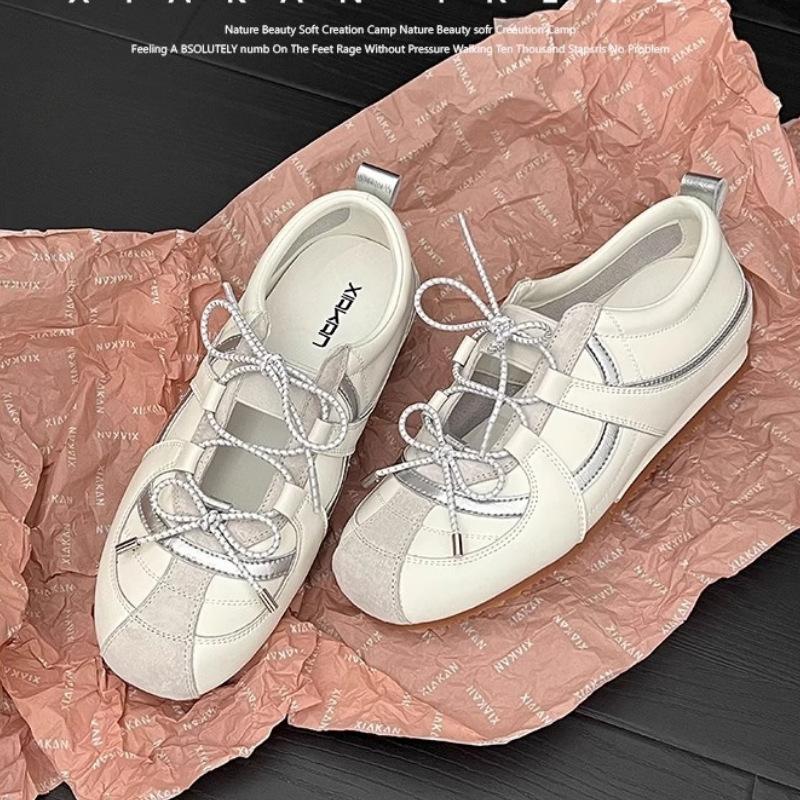 

Новые туфли Мэри Джейн на скрытой платформе серебристые немецкие тренировочные туфли женские балетки 2025 новые универсальные удобные спортивные туфли лодочки 40 белый