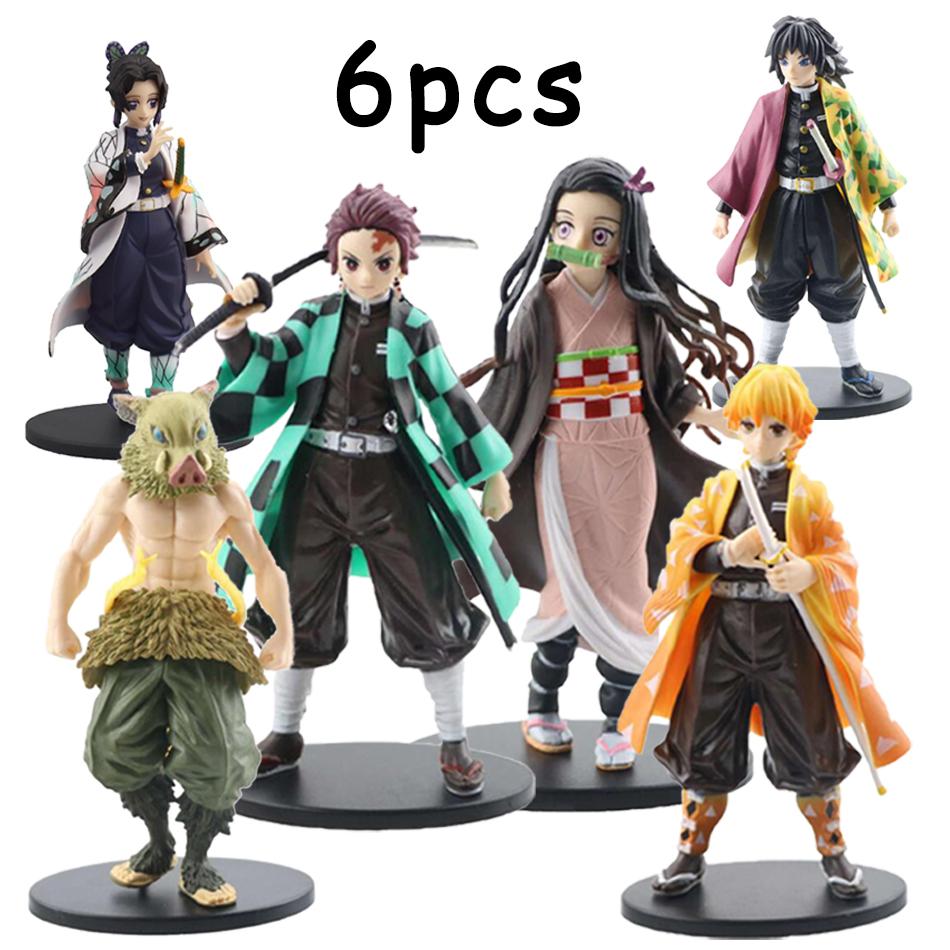 Figurka Anime Kamado Tanjirou Nezuko Pogromca Demonów Figurka Figurki Akcji Model PVC Zabawki Figurka Zenitsu Inosuke Kimetsu No Yaiba