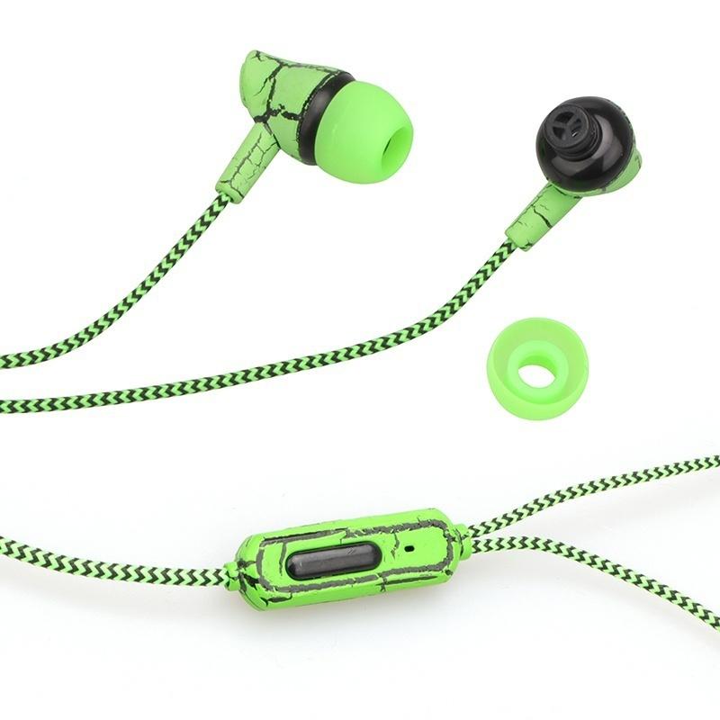 2018 New Sport Earphone Headset Super Bass 3.5mm Earphone Wired Crack Headset Button with Mic Handsfree Earphone for Samsung MP3 MP4