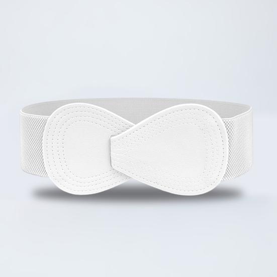 Imitation Leather Women Waistband Dress Shirt Top Versatile Belt Women Elastic Waist Cover Daily Dress Decoration