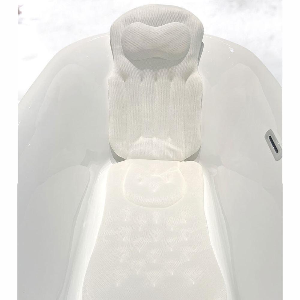 White Full Body Bath Pillow Polyester Bathtub Pillow Bathtub Cushion Head Neck Back Support