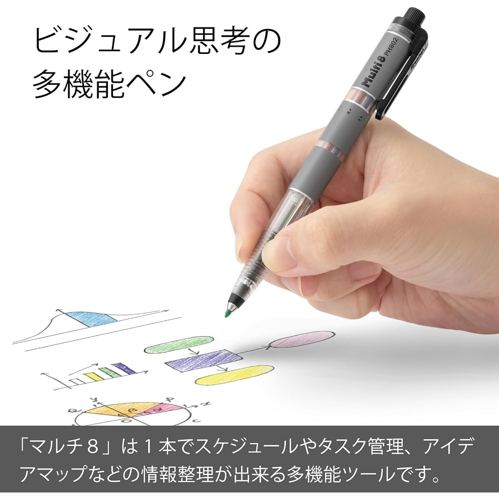 Pentel XPH802ST Multi-8 Color Mechanical Pencil with 8 Color Refill Set
