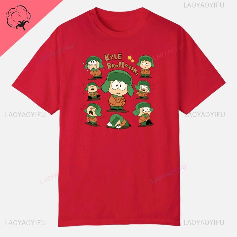 S-South Park Vlastní oblečení Vtipná trička s potiskem Bavlněná trička s krátkým rukávem Jednobarevná trička Oblečení Pánské Streetwear Grafické tričko