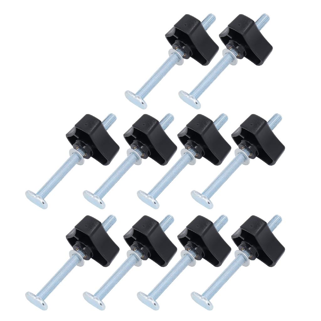 10 Sets T-Nuten-Knöpfe Edelstahl M8x100mm Gewindebolzen und Mutter-Unterlegscheiben-Kit für Holzbearbeitungs-Vorrichtung