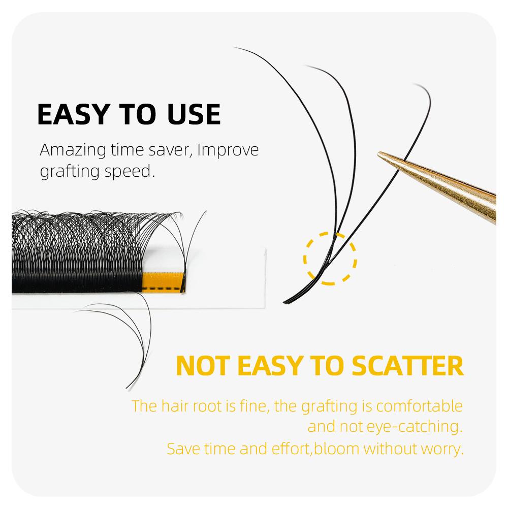 Design Exquisite Material Lashes Clusters Easy To Root Russian Volume Easy Blooming 100% Handemade Fake Eyelashes