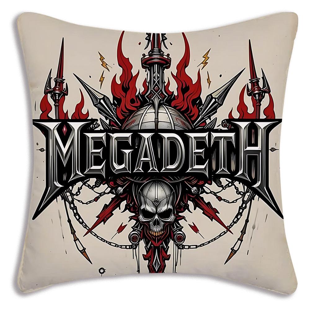Anime Band M-METALLICAs Pillow Covers Cartoon Sofa Decorative Home Double-sided Printing Short Plush Cute Cushion Cover
